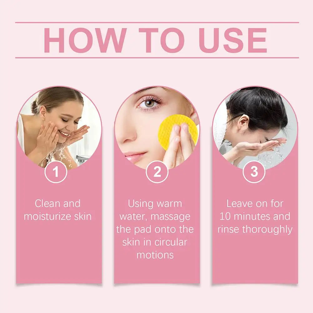 Turmeric Kojic Acid Facial Exfoliating Cleansing Pads Lemon deeply Cleansing skin brightening Whitening Cotton pad skin care